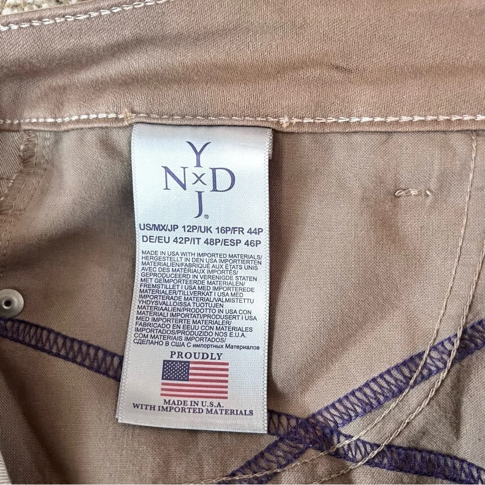 NYDJ Sheri Slim Jeans 12P Petite Taupe Brown Stretch Denim Mid Rise Straight - Picture 10 of 15